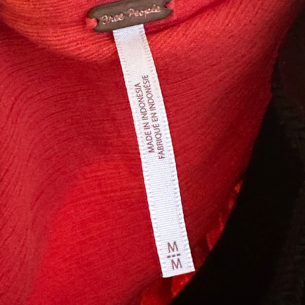 NWT Free People Wrap Front Top, Bright Red, Size Medium - Picture 7 of 9
